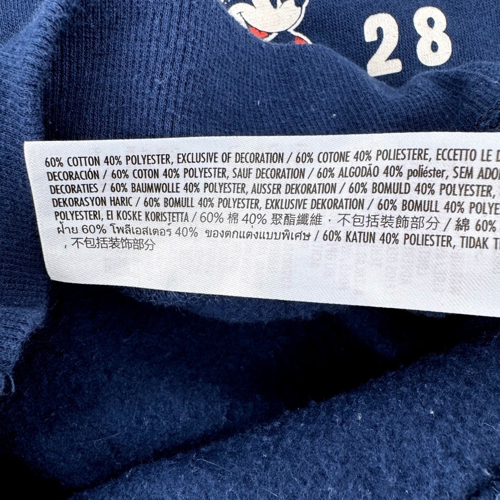 Disney Parks Mickey Mouse Zip Hoodie Small Navy Blue Walt Disney World 1928 - Picture 6 of 8